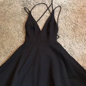 Black evening skater dress